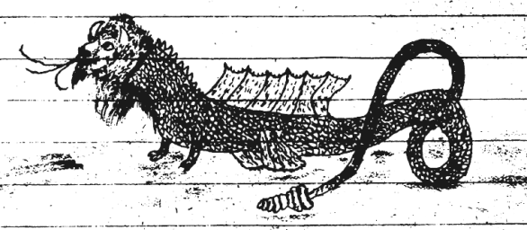 A Meskwaki underwater manitou as drawn by Alfred Kiyana