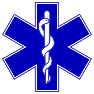 The Star of Life as found on ambulances, EMS personnel, etc. It features the Rod of Asclepius, a serpent wound around a pole, which has symbolized medicine in the Western world for many centuries. Possibly connected with the traditional, worldwide association of snakes with healing/medicine, though another possibility which has been suggested is that it represents the procedure for removing a Guinea worm infection.